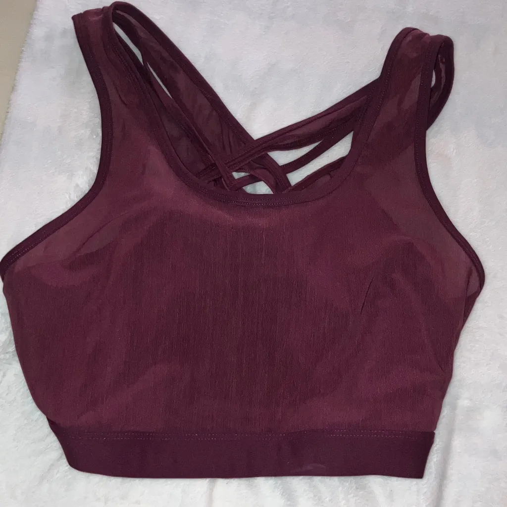 Fabletics Deep Burgundy Sports Bra - Image 5