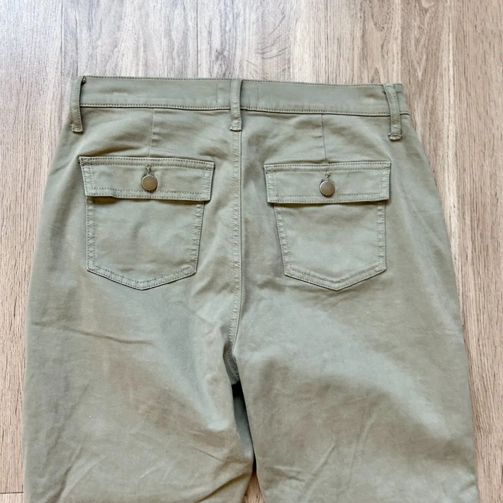 Evereve Payton Utility Ankle Slit Pant in Olive Green Size 28 - Image 13