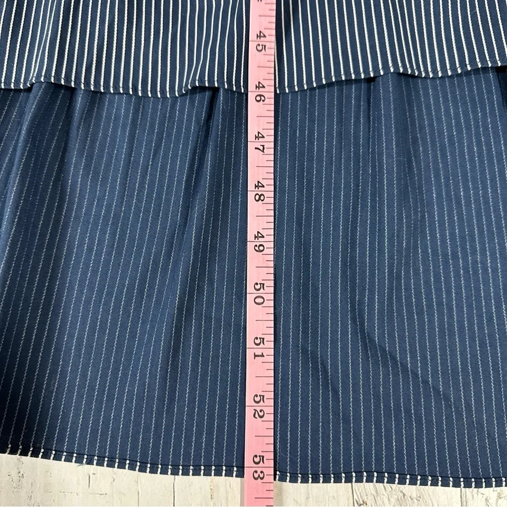 La Ligne Boheme Lace Up Pinstripe Midi Dress Size XS - Image 11