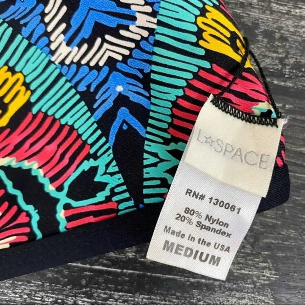 L*Space Multi Color Strappy Halter Bikini Swim Top M Medium - Image 4