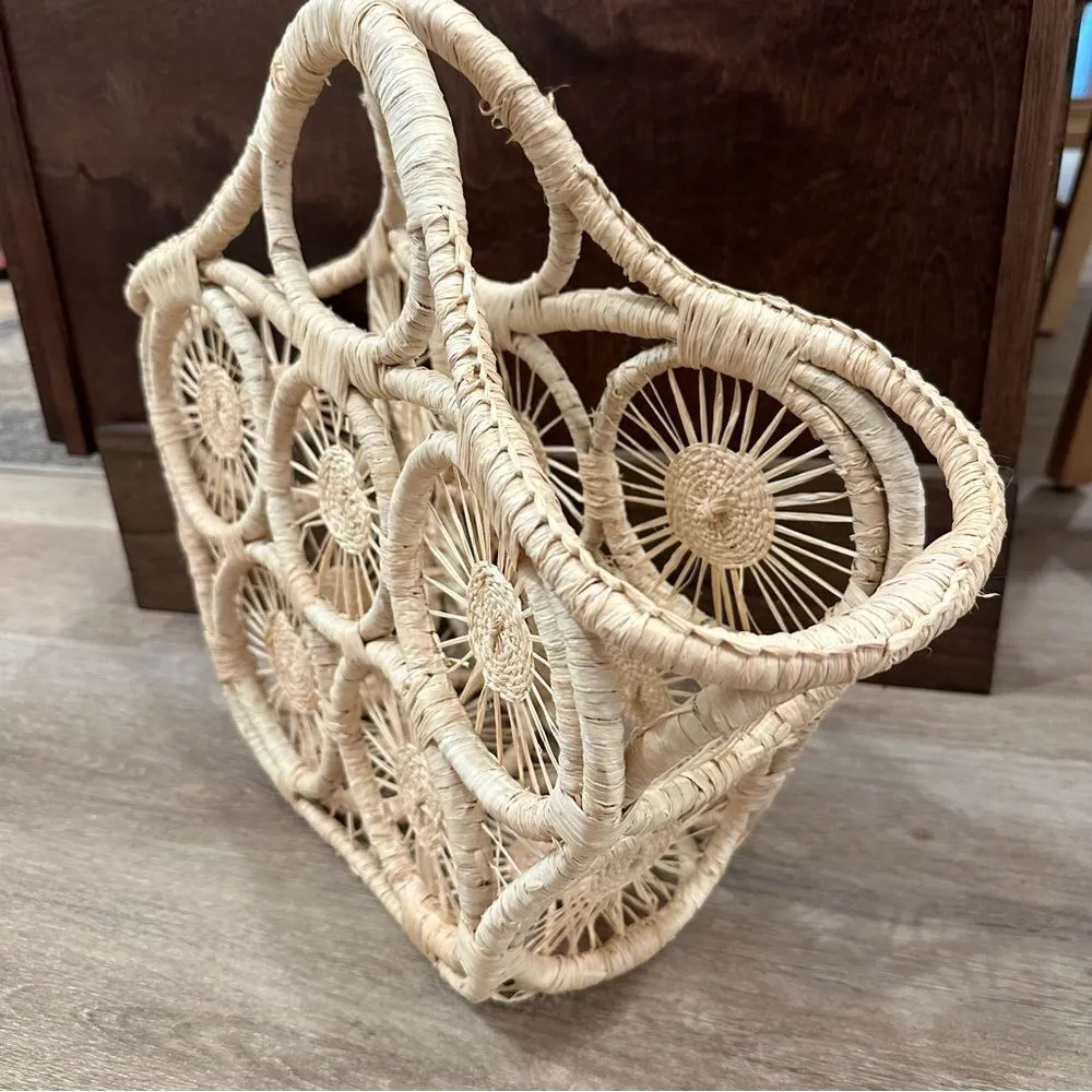 Mar Y Sol Anthropologie open weave raffia beach tote - Image 7