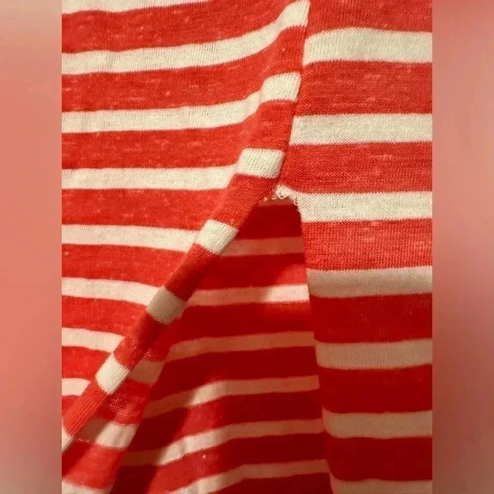 NWT Umgee Striped Tee Top Shirt Blouse Loose Fit split back size L - Image 3