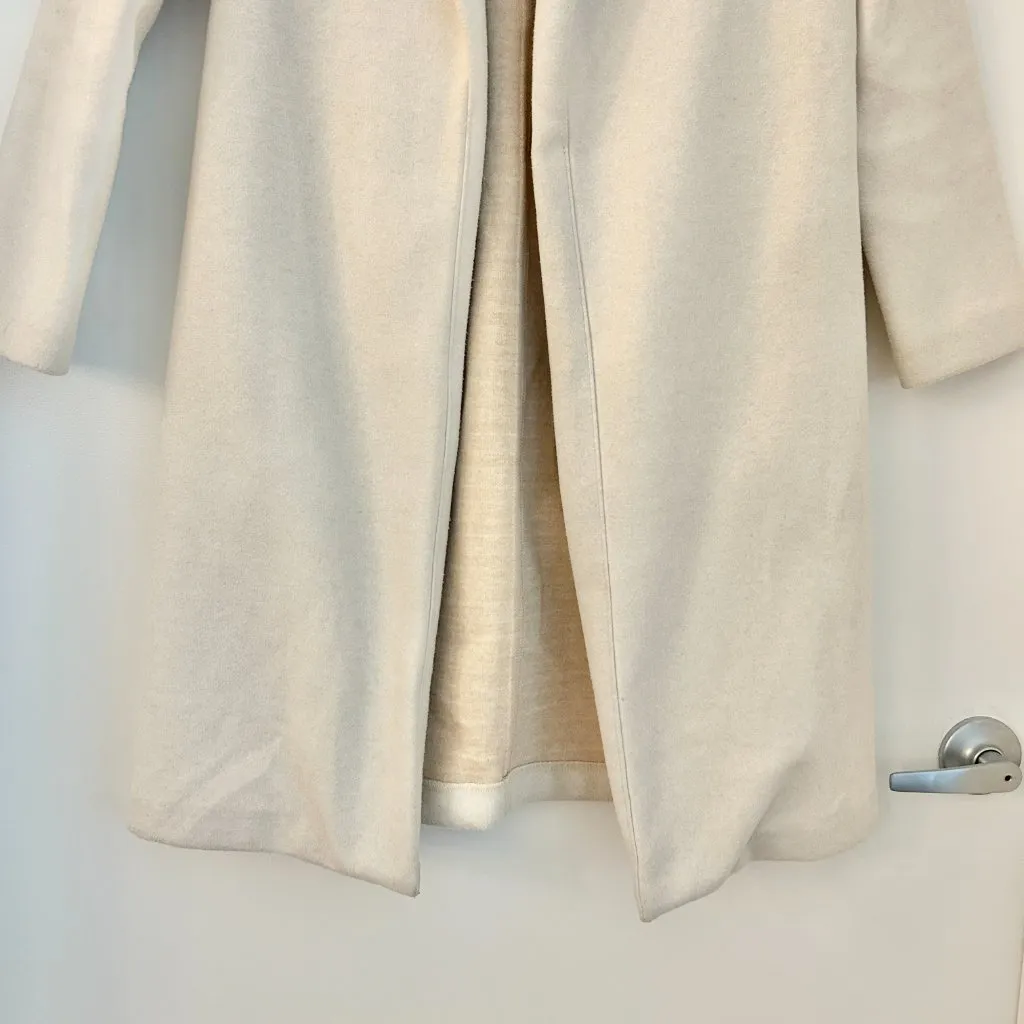 Zara Cream Lapel Open Front Trench Coat Size S - Image 7
