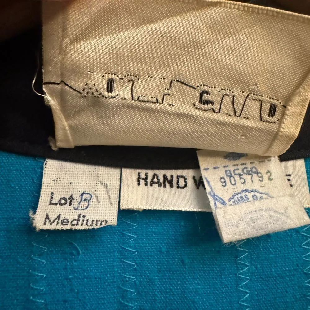 Vintage 70’s Youth Guild Size Large Unisex Colorful Colorblock Full Length Robe Blue - Image 15