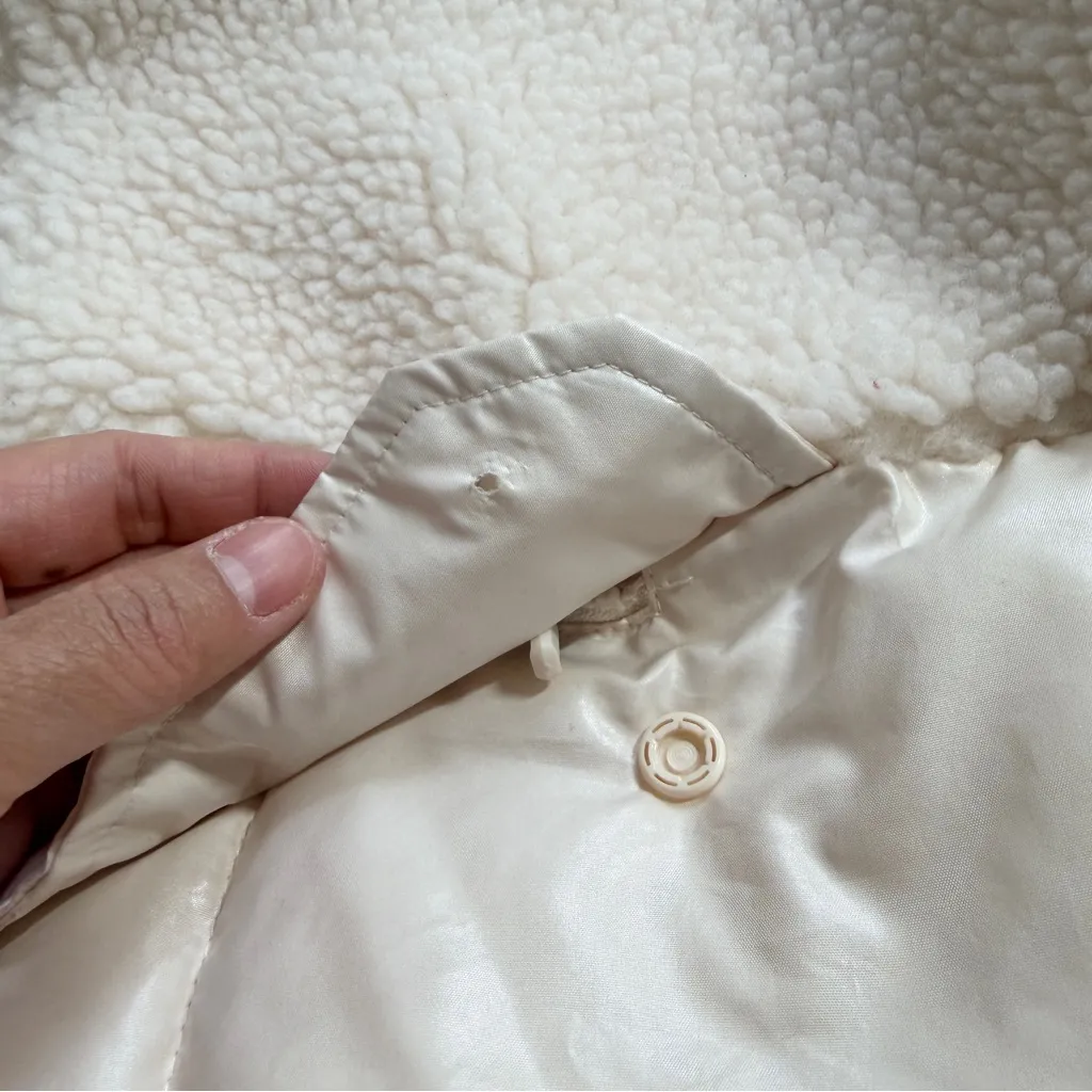 Fabletics Women’s Nelly Mixed Media Half Zip Puffer Sherpa Jacket Ivory Oats XL - Image 12