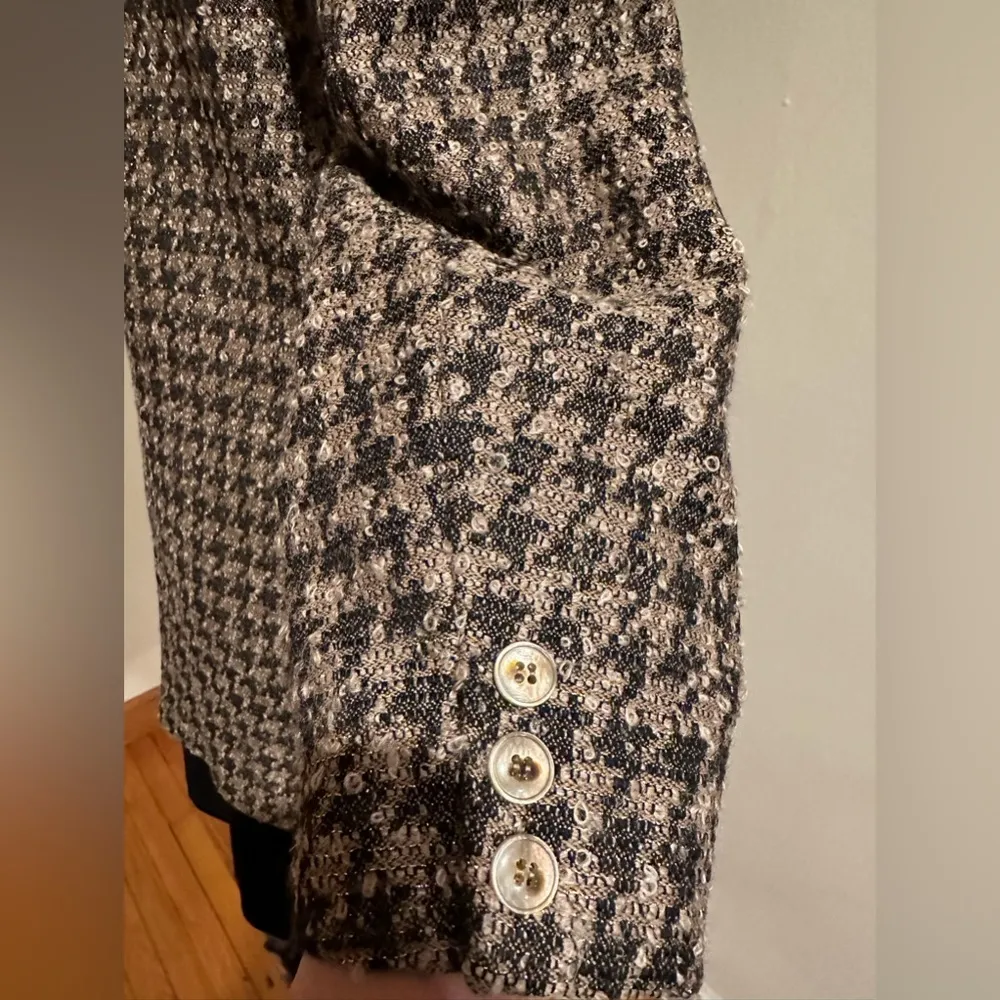 Liz Claiborne Beautiful Black & Tint Of Bronze Brown Wool Blazer 2  Butt… - Image 6