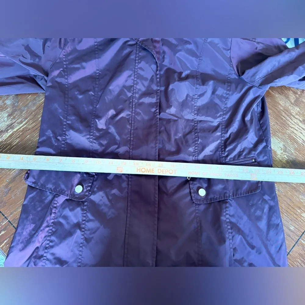 Cole Haan wine colored hooded rain jacket - Image 4