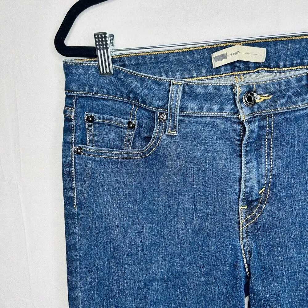 Levi's Women Denim Tapered Ankle Legging Size 32 x 29 Cotton Blend Stretch - Image 4