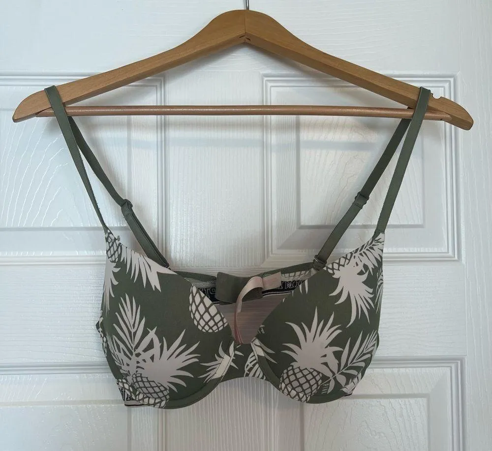 PINK Victoria’s Secret Wear Everywhere Push Up Pineapple Bra Size 36B Gr… - Image 2