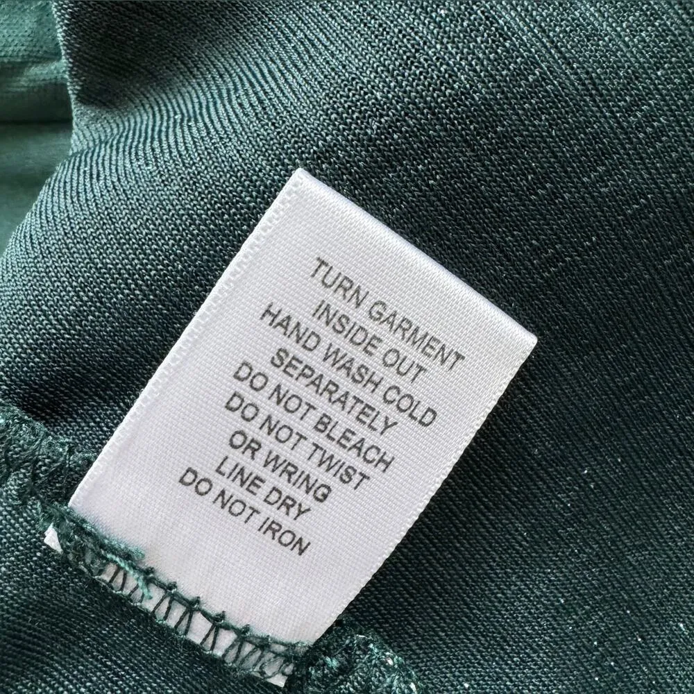 Charlotte Russe Green Shimmer Long Sleeve Midi Dress Size Large - Image 6