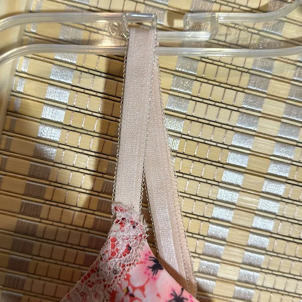 Victoria's Secret Dream Angels Push Up Bra Orange Cherry Blossoms Lace 36D - Image 8