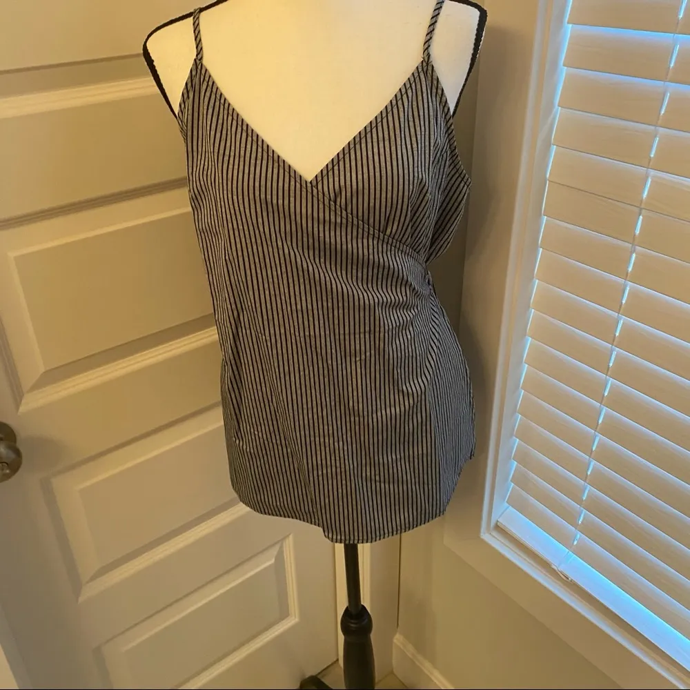 Doe & Rae|| Black/white striped wrap top - Image 6