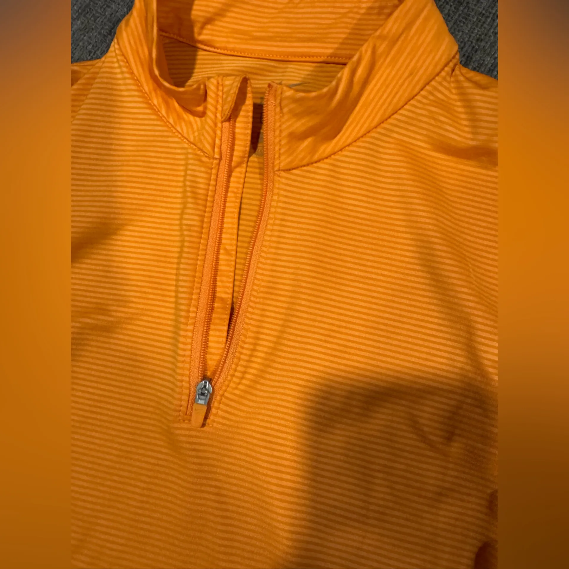 Nike Women's Orange Long Sleeve Quarter-Zip Top - Image 6
