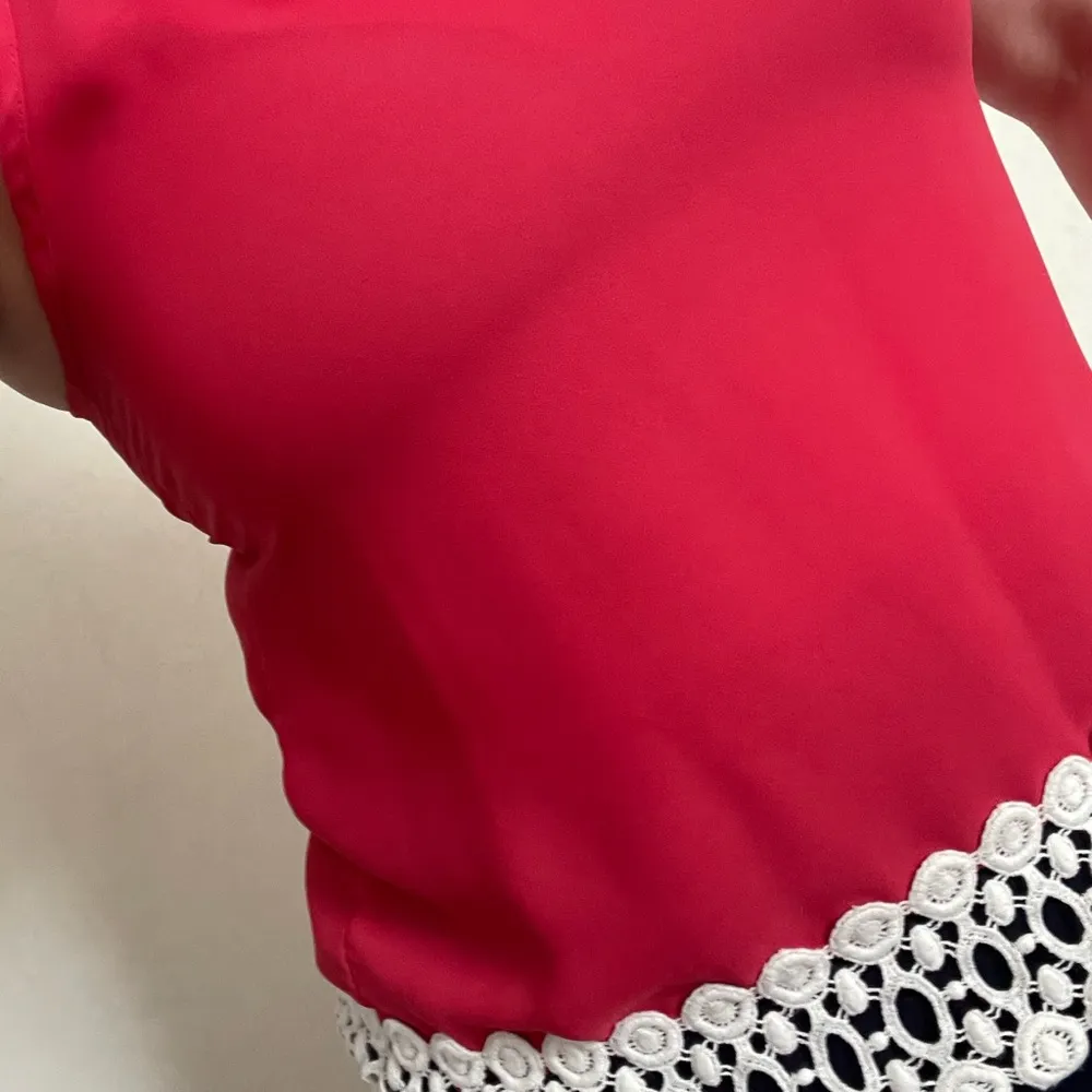 Liberty love women’s large tank top. Lightweight polyester lace‎ detail. - Image 8