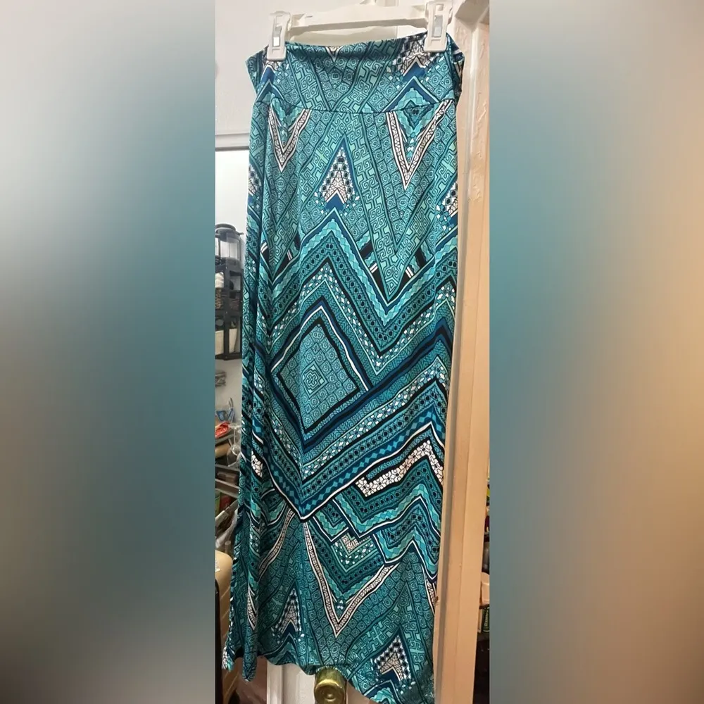 Printed Maxi Skirt Blue - Image 2