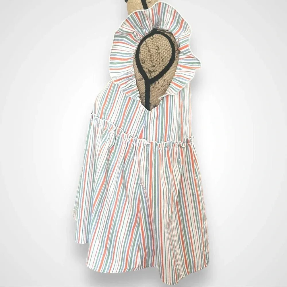 VINE & LOVE Women's Striped V-neck Flutter Sleeve Babydoll Top Small‎ | EUC - Image 4