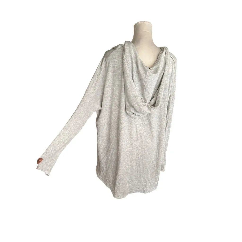 Athleta Purana Wrap Hoodie Sweatshirt Oatmeal Color Long Sleeve Pockets Sz XL - Image 5