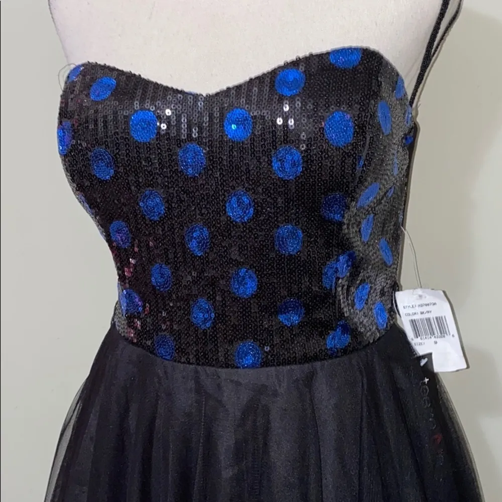 TeezeMe strapless black blue sequin top prom style - Image 6