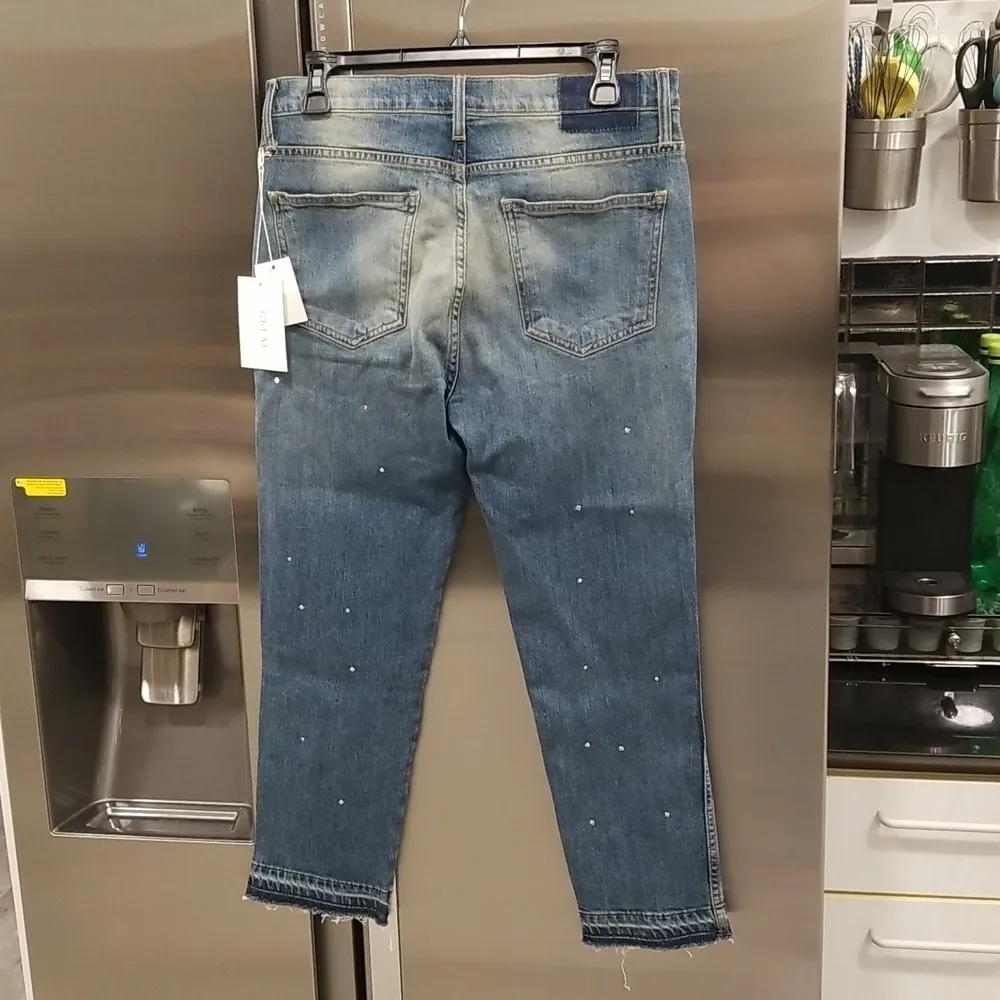 💕THE GREAT💕 The Fellow Jeans Drifter Wash with Rhinestones Button Fly 27 NWT - Image 9