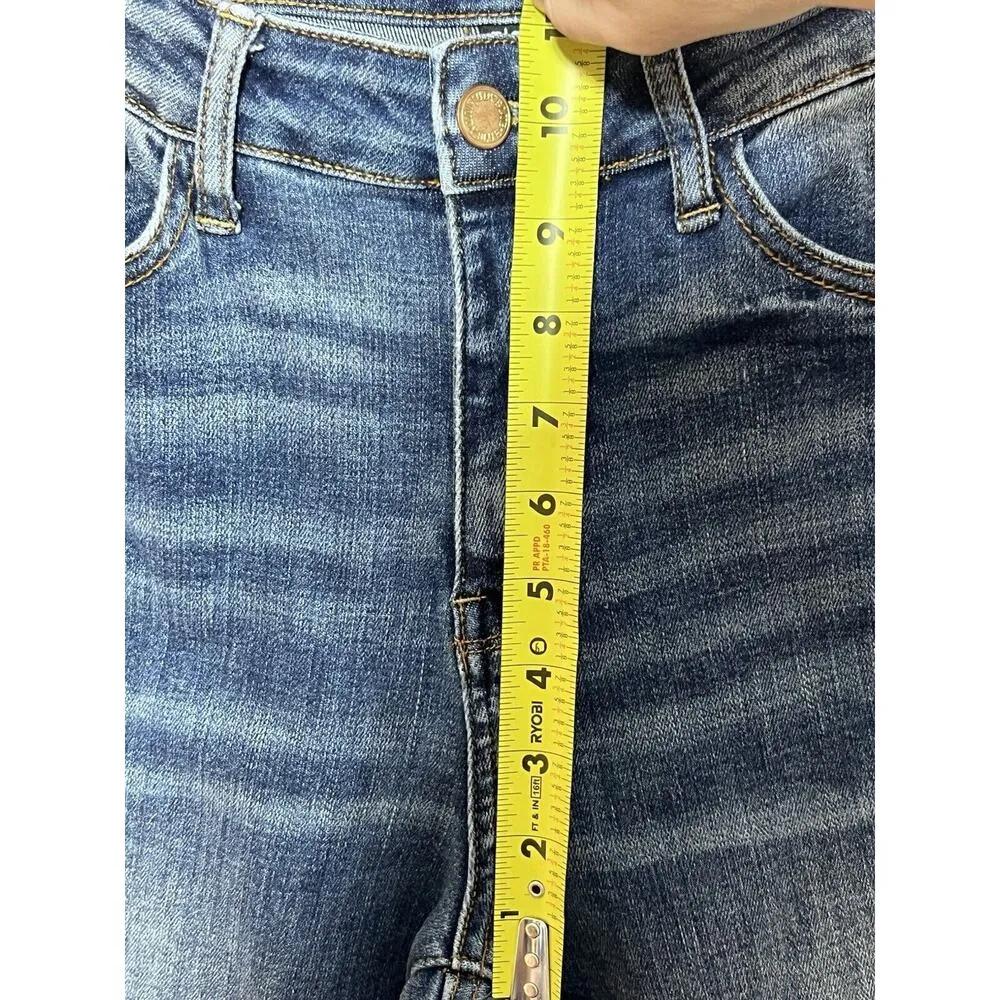 Judy Blue Jeans Women Sz 7 / 28 Boyfriend Fit Cut Off Bottoms JB88541 High Waist - Image 6