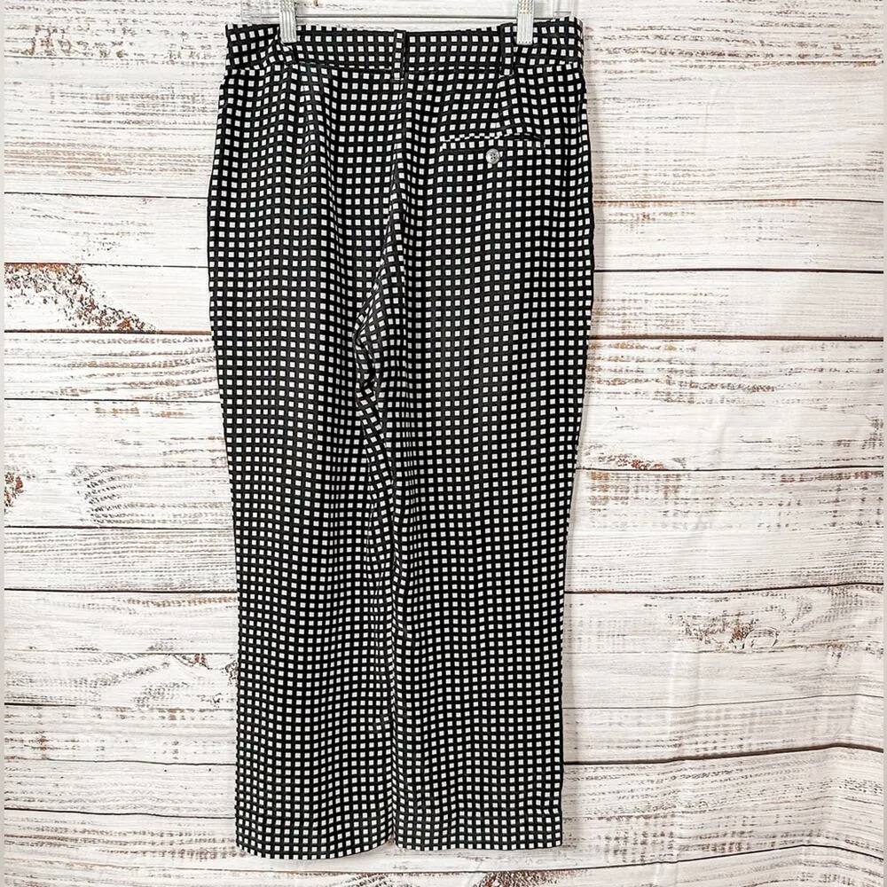 Equipment Bergen 100% Silk Checkered Cropped Pants, EUC, Size 6, MSRP $340 - Image 10
