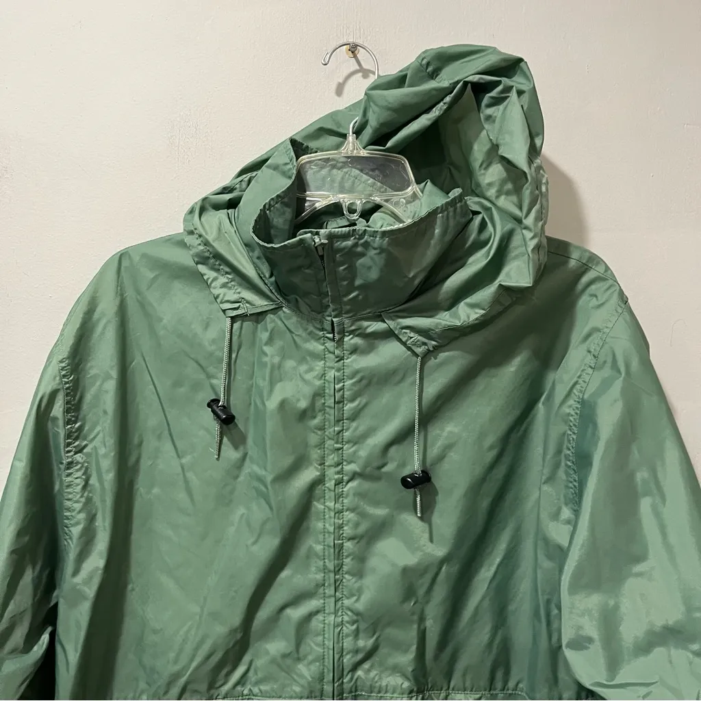 Lands' End Women's Wind Breaker Rain Jacket Hooded Green Size Medium 10 - Image 4