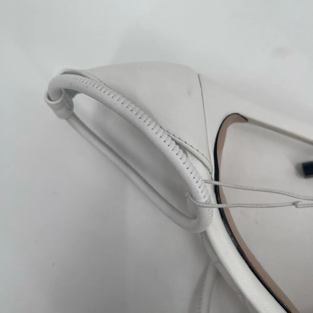 SCHUTZ Gaiah Heels Size 9 White Strappy High Heel Bungee Cord Stretch Stiletto - Image 6