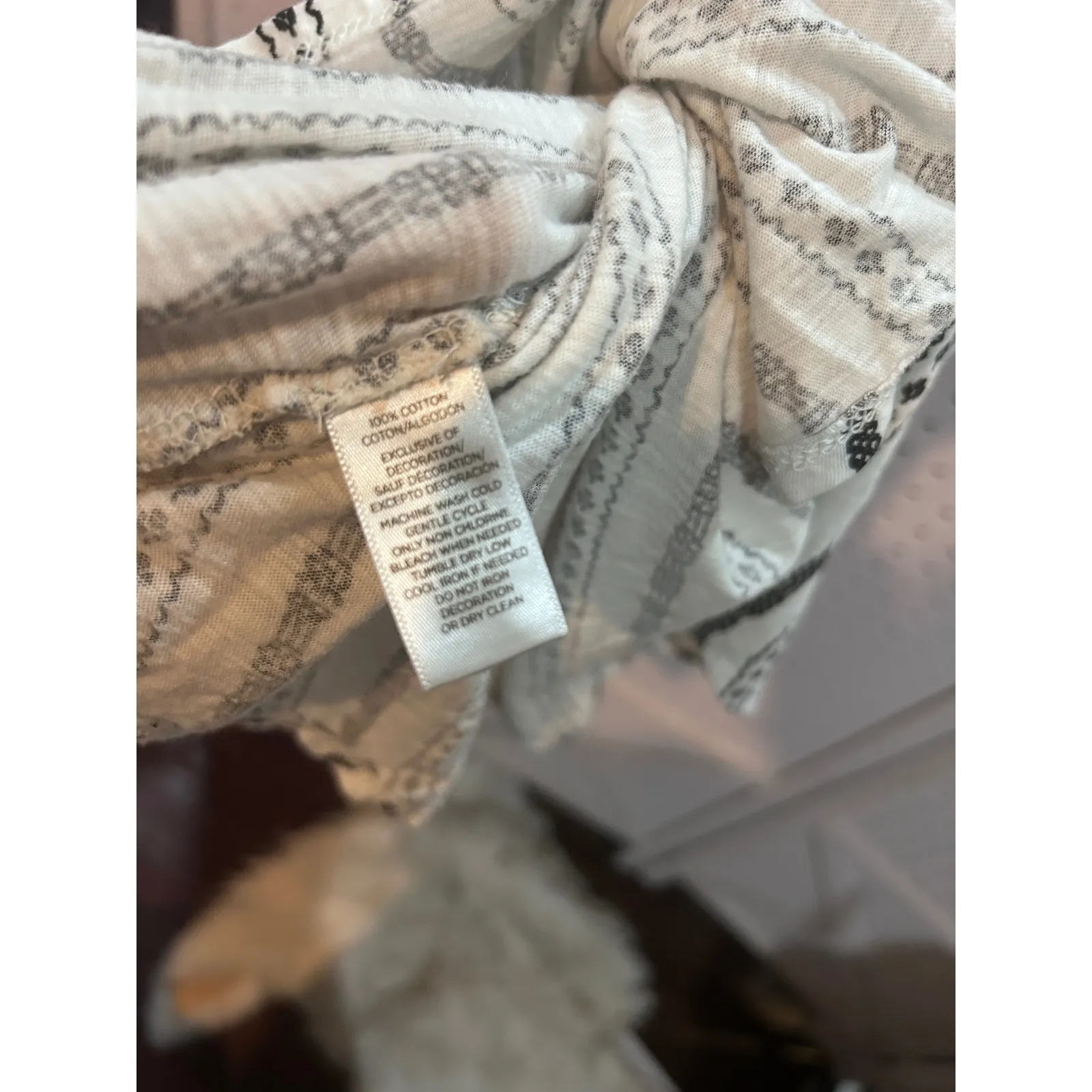 LOFT‎ Off Shoulder Striped Smocked Blouse Women's Size M - Image 7