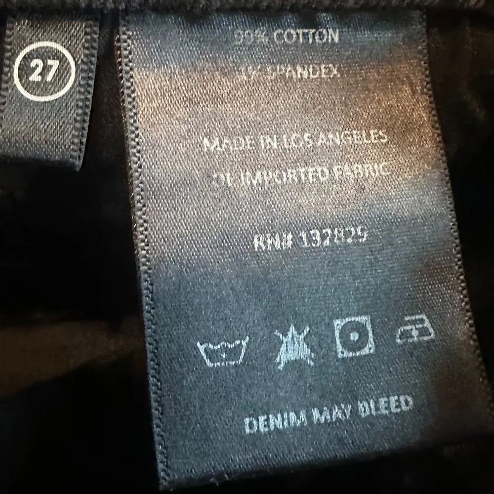 GRLFRND The Piper Super High Rise Stretch Slim Crop Jeans Black Size 27 Women's - Image 15