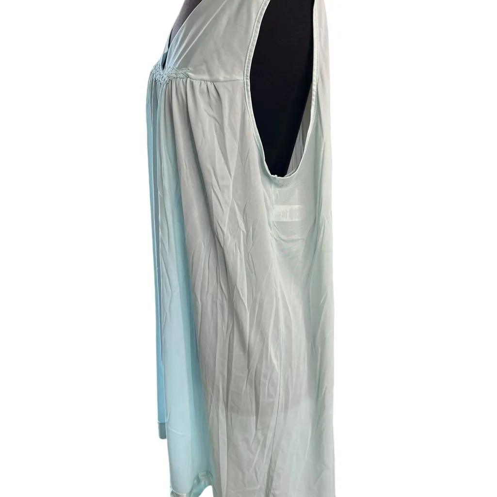 VTG Vanity Fair Nightgown & Robe size XL Mint Green Nylon House Coat Lounger… - Image 11