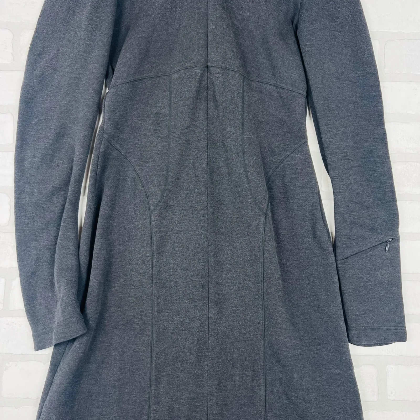 Athleta Cassidy Ponte Gray Mock Neck Long Sleeve Athletic Dress‎ Size ST - Image 3