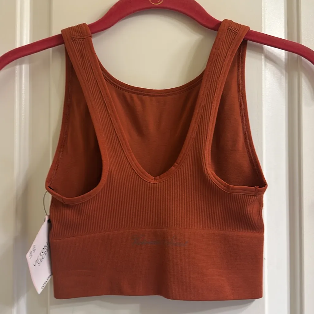 Victoria’s Secret Longline Seamless Sports Bra NEW Burnt Orange XS - Image 7