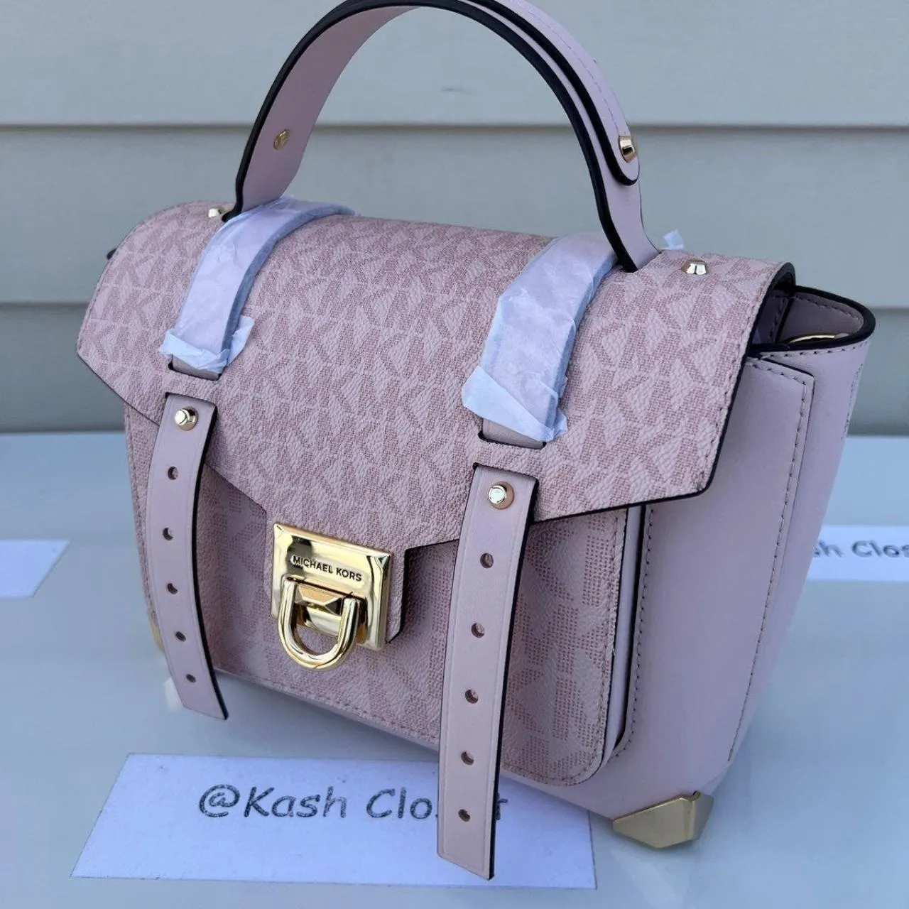 Michael Kors DK Powder Blush Manhattan Satchel Medium Leather - Image 3