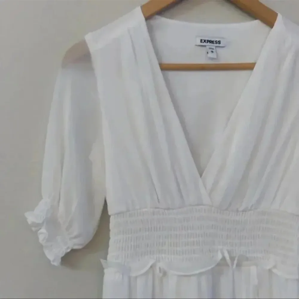 white flowy high low dress XS - Image 2