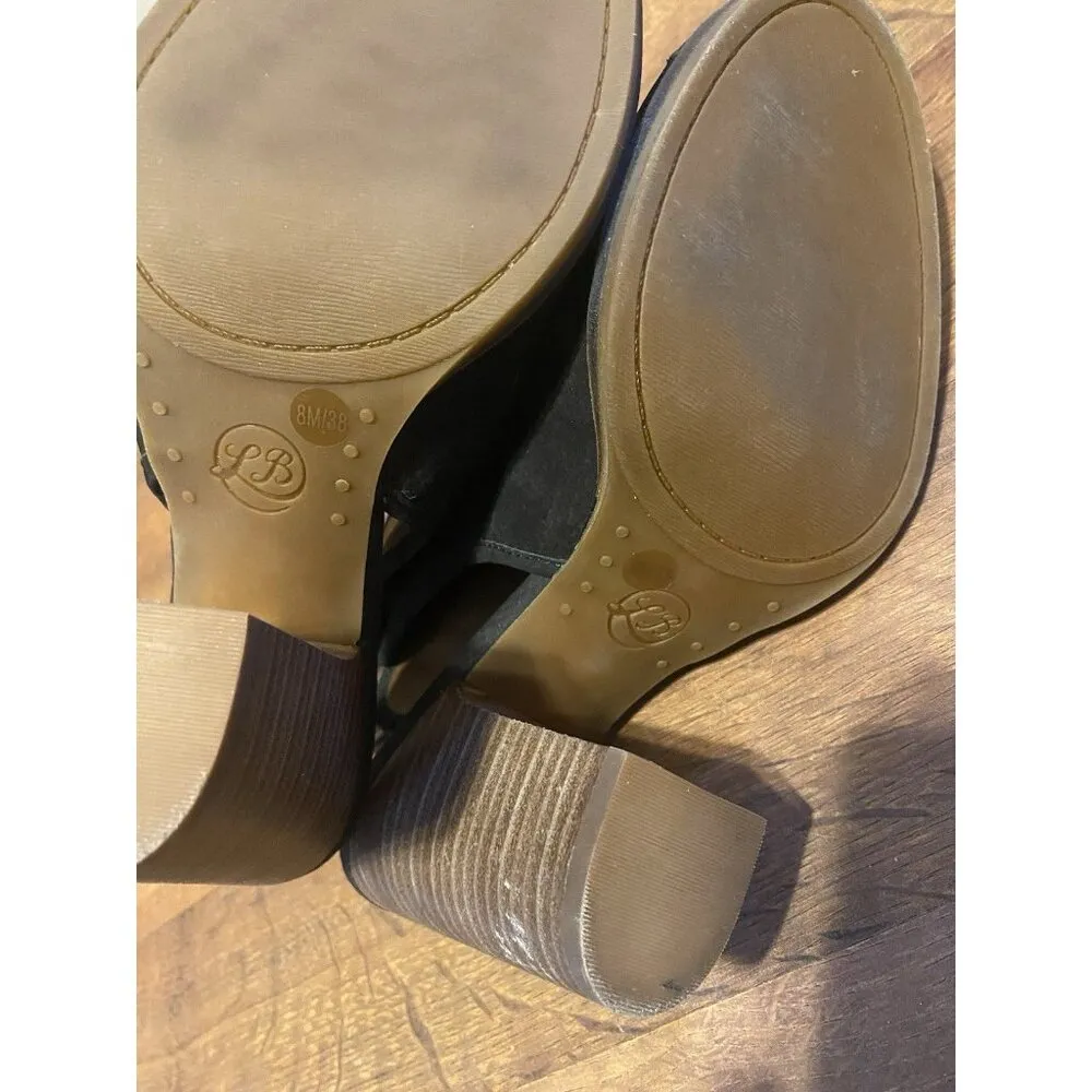 Lucky Brand Womens Block Heel Slingback Sandals Size 8M Black Leather - Image 4