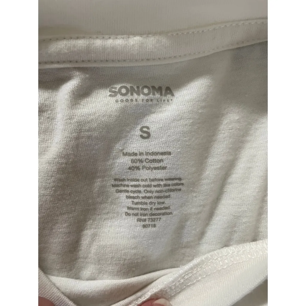 Women's SONOMA Joshua Tree National Park Short Sleeve Tee S Off-White Green - Image 3