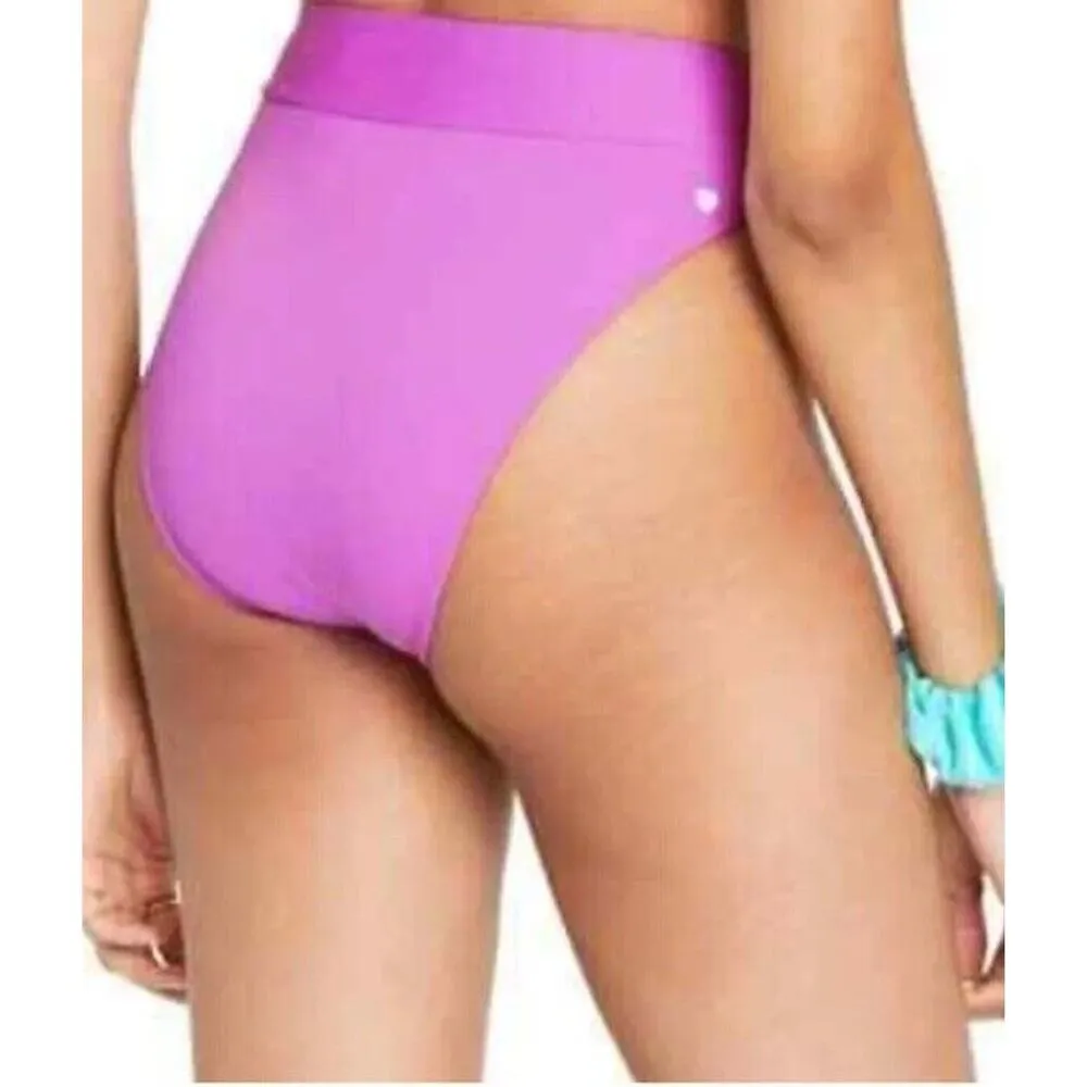 Stoney Clover Lane High-Waist Ribbed Bikini Bottom Purple Women’s 1X New - Image 3