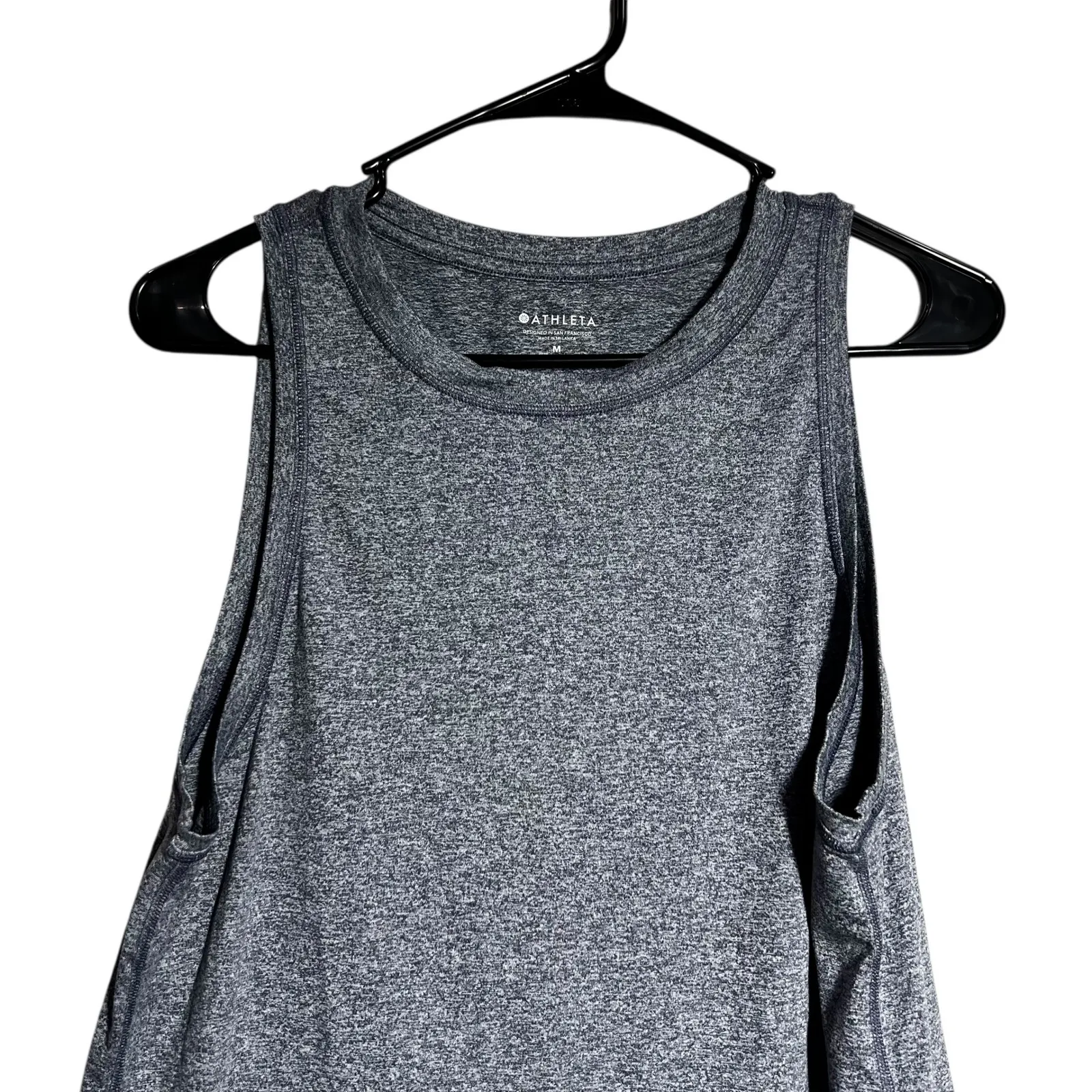 Athleta Women's Heather Gray Muscle Tank Top Size M Activewear Workout - Image 2