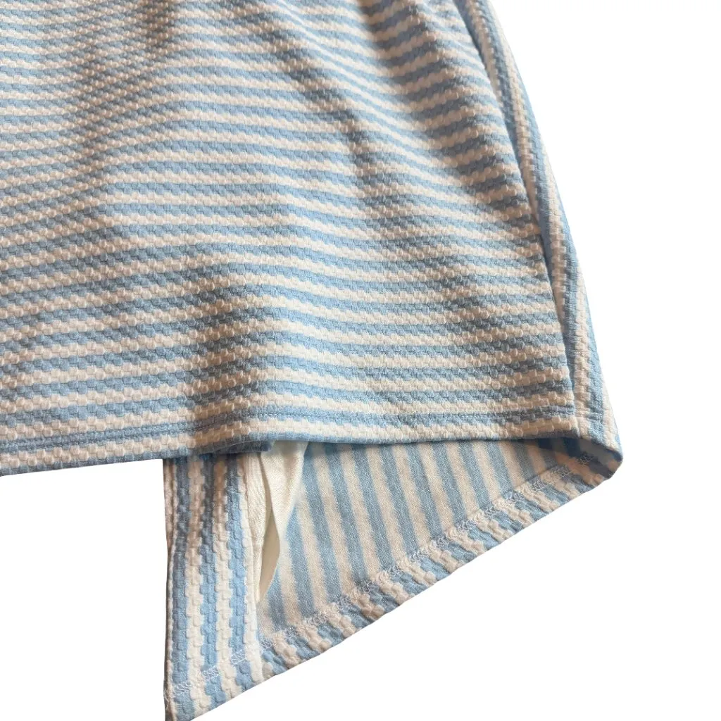 Hutch Anthropologie Wrap Dress Blue White Stripe Mini Baby Shower Size Medium - Image 8