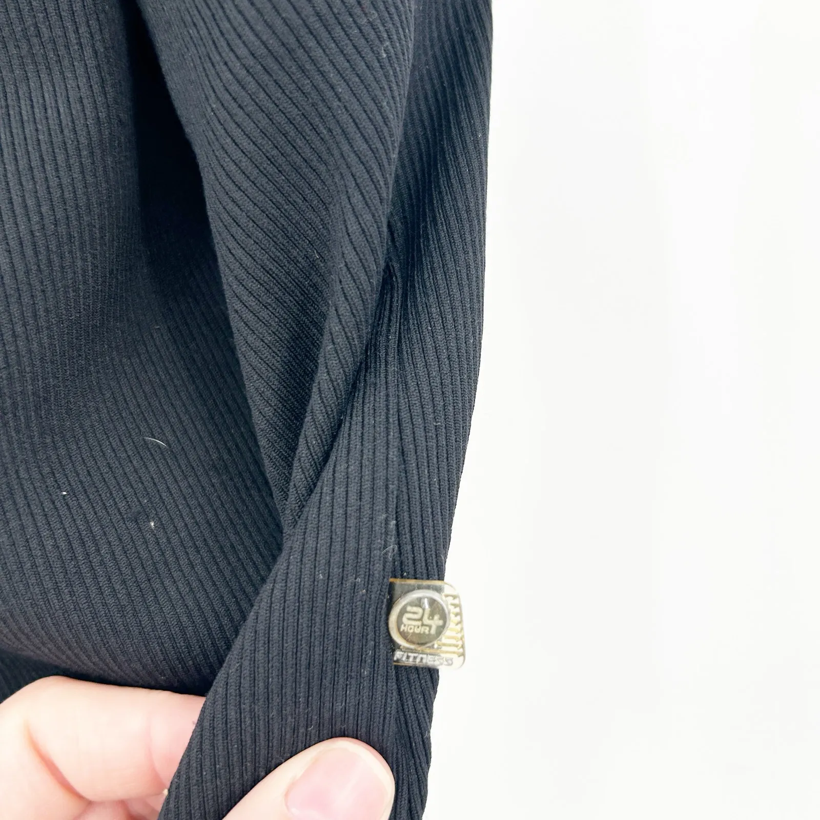 24‎ Hour Fitness Womens Y2K Athleisure Active Girls Boxing Shelf Bra Cami Tank L Black Size L - Image 3