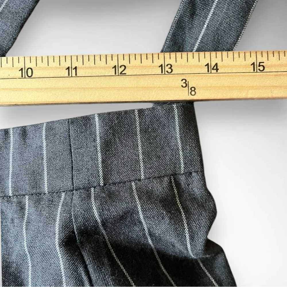 FOREVER 21 CONTEMPORARY Gray Mini Skirt & Suspenders With White Pinstripes | EUC - Image 8