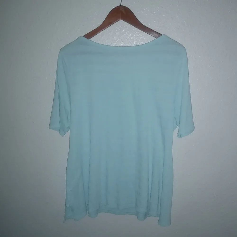 Charter Club XL Pima Cotton Aqua Short Sleeved Top Plus - Image 3