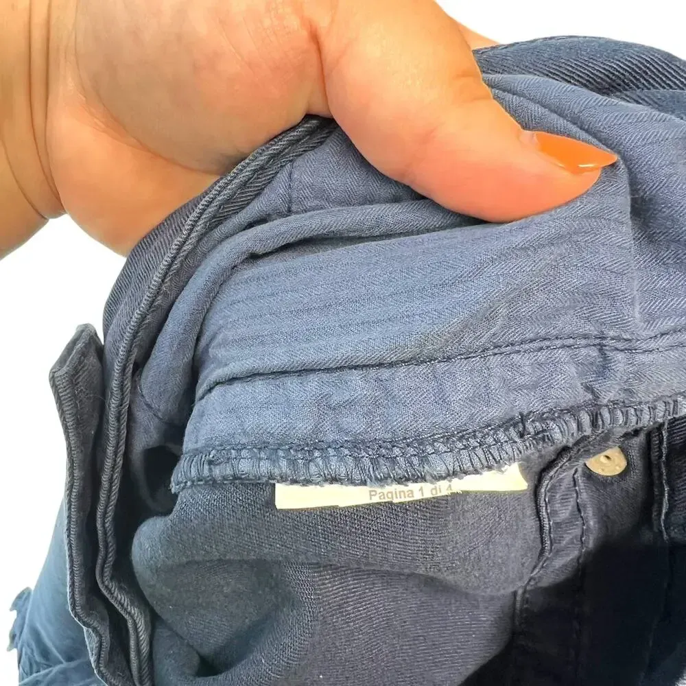 RED Valentino Navy Blue Cargo Pants Ankle Skinny Bow Detail Size‎ Size 6 - Image 12