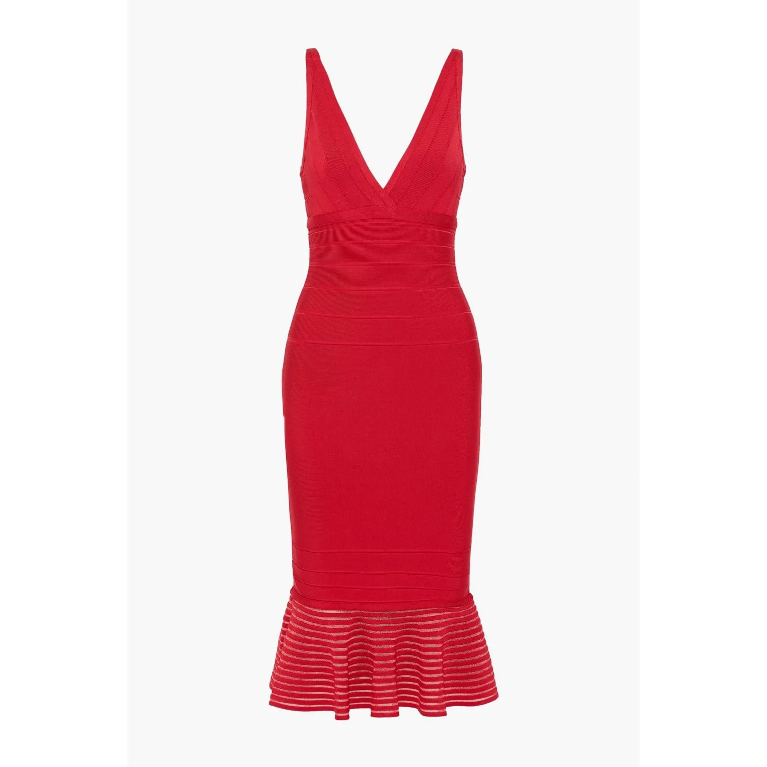 HERVE LEGER Romantic Cocktail Metallic Trim Designer Bandage Midi Dress $1,690 - Image 6