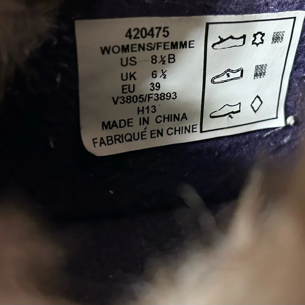 Lands’ End #420475 powder Belle suede faux fur winter shoe women size 8 1/2 B - Image 9