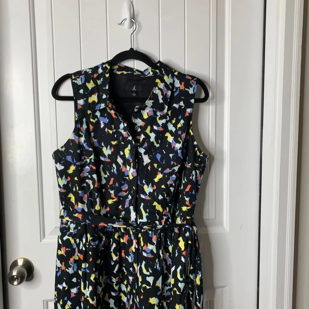 Jason Wu Abstract Print Sleeveless Belted midi Dress‎ Colorful Summer size large - Image 2