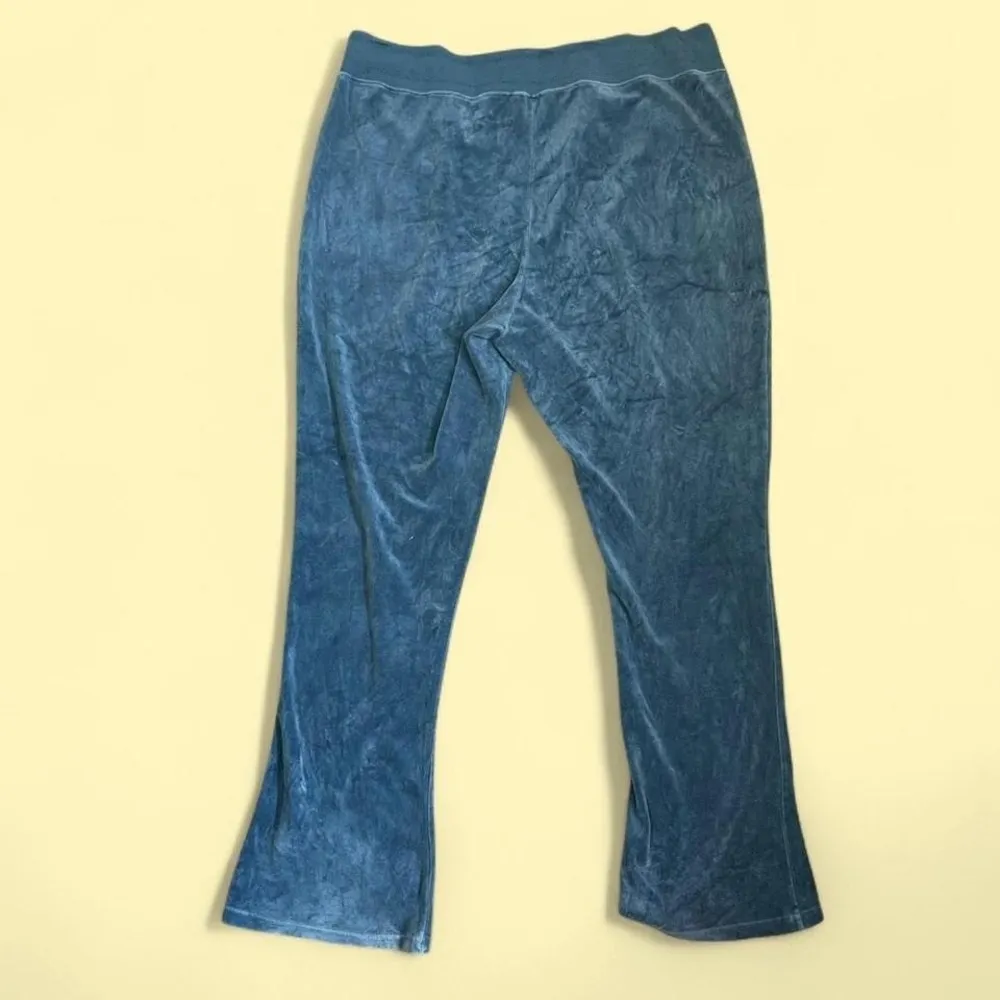 Vintage‎ Y2K Apollo Women's 1X Velour Rhinestone Heart Sweatpants Blue Size XL - Image 7