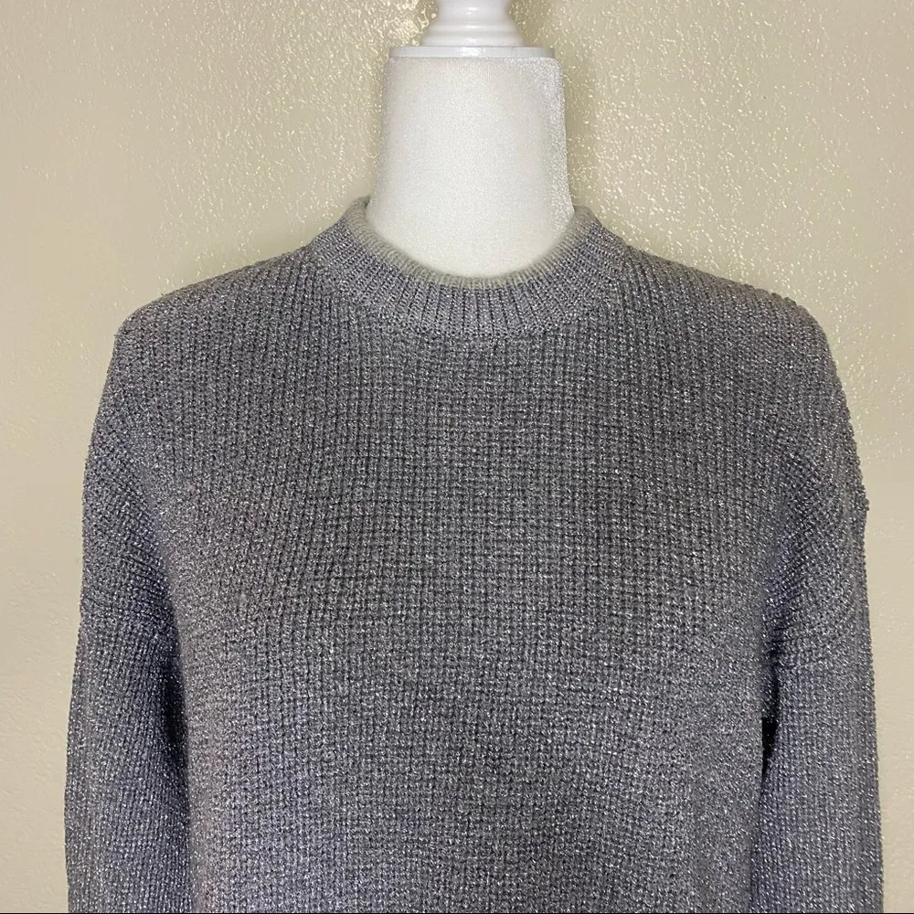 Joie Cicilia Wool Blend Merallic Sweater in Soft Heather Gray Size Small NWT - Image 3