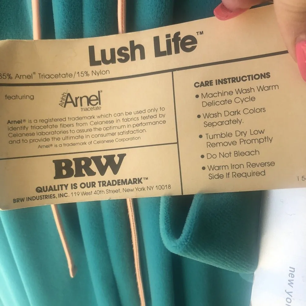 NWT Pierre Cardin Vintage Turquoise Plush Velour Robe Zipper - Image 8