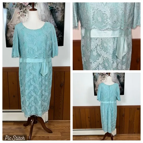 Gorgeous Vintage 1960s Renmor Mother of the Bride Dress! Blue Size 14 - Image 2